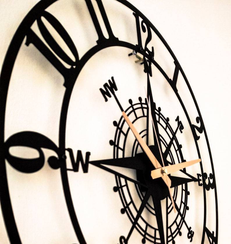 Creative Simple Compass Wall Clock Home Decoration