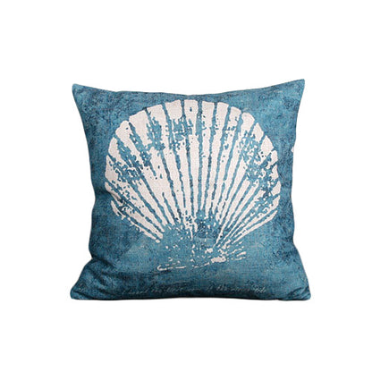 Blue Mediterranean Ocean Style Pillowcase Shell Starfish Coral Cushion