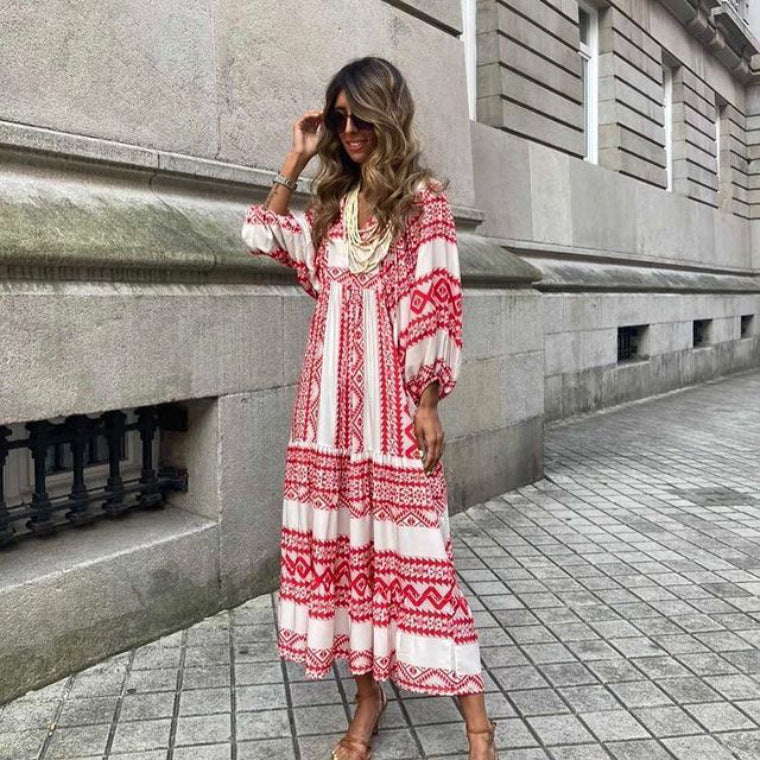 Vintage Printed Bohemian Dress