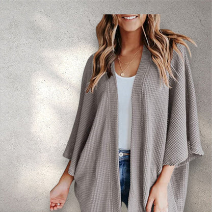 Bat Sleeve Waffle Gerson Women's Cardigan