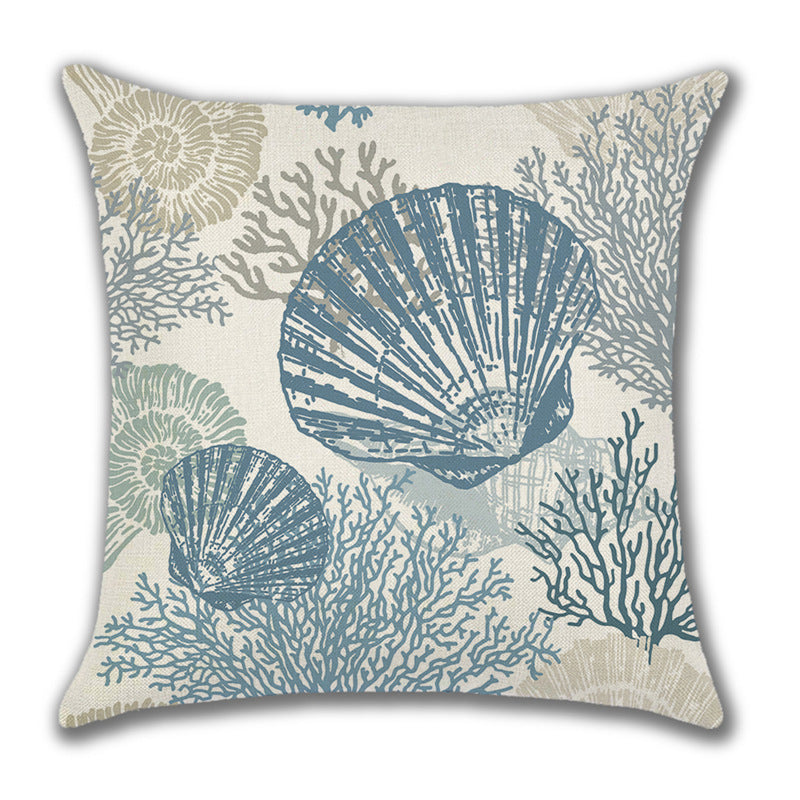 Home American Ocean Style Linen Pillow Cover