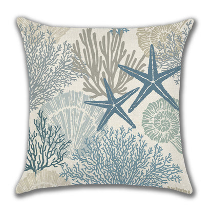 Home American Ocean Style Linen Pillow Cover