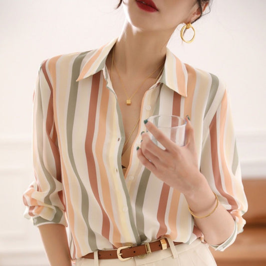 Striped Shirt Top For Women