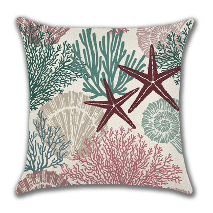 Home American Ocean Style Linen Pillow Cover