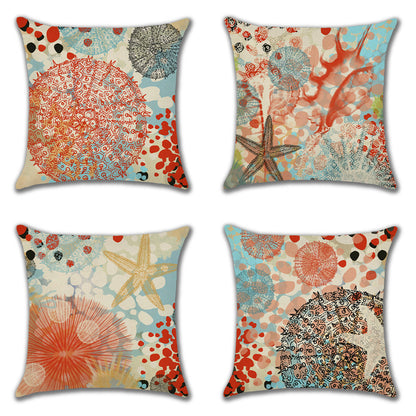 Home American Ocean Style Linen Pillow Cover