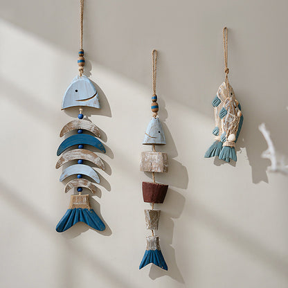 Retro Wood Mediterranean Fish Wall Hanging