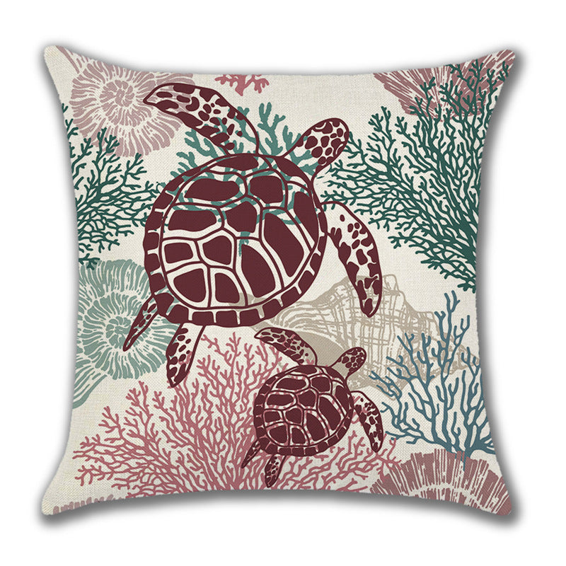 Home American Ocean Style Linen Pillow Cover