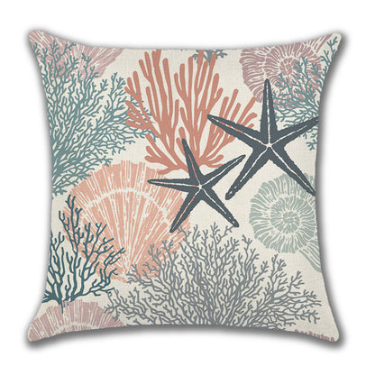 Home American Ocean Style Linen Pillow Cover