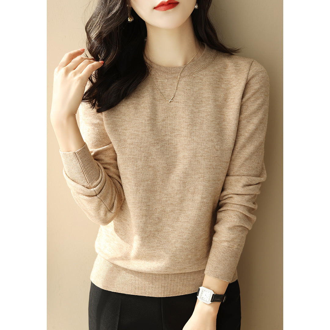 Autumn And Winter Half High Collar Loose Knitted Bottoming Shirt Sweater For Women